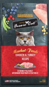 Cat food bag with chicken and turkey