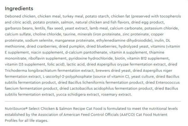 Nutrisource Grain Free Cat & Kitten Chicken & Salmon Select Cat Food - Image 3