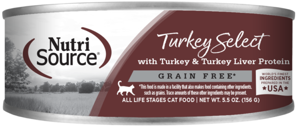 Nutrisource Grain Free Turkey Select Wet Canned Cat Food (individual)
