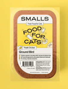 Cat food package labeled "Fresh Chicken Ground Bird".