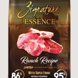 Dog food bag with ranch recipe design.