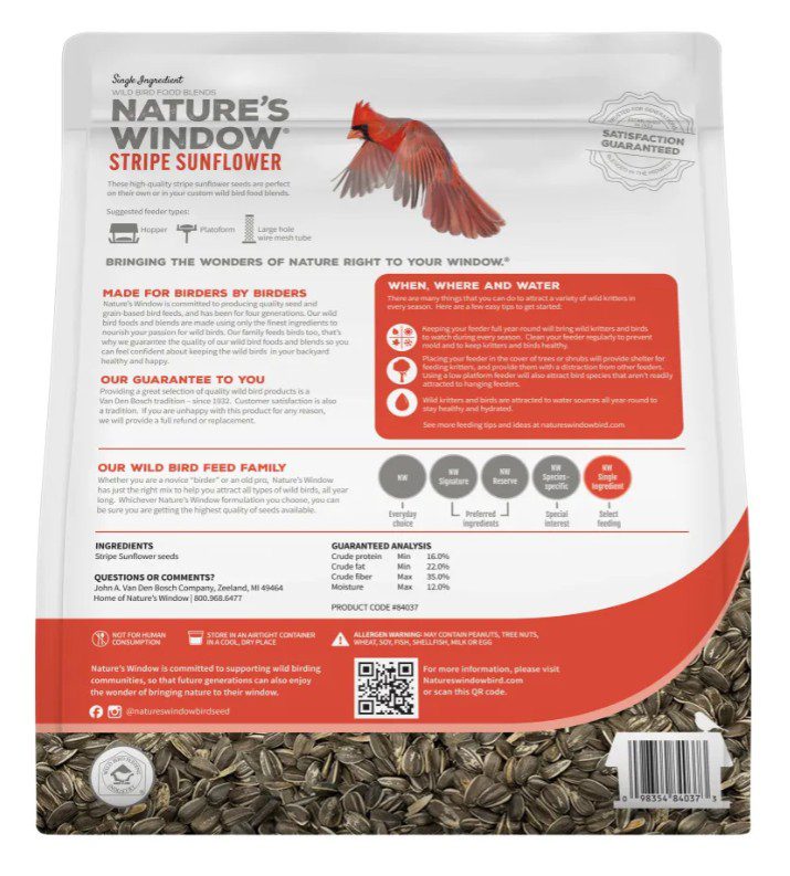 Nature's Window Striped Sunflower Bird Seed 4.25 lb - Image 2