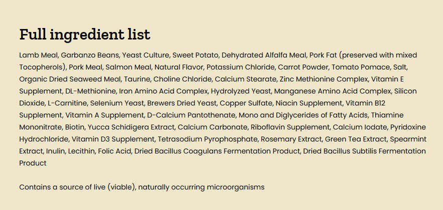 Victor Sensitive Skin & Stomach Grain Free Lamb Meal & Sweet Potato Recipe Dog Food 30 lb - Image 2