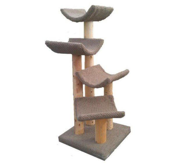 Condos & Trees 4-Perch 24 Rope Log Tree (Color Varies)