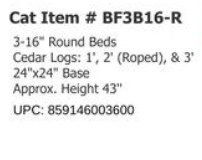 Condos & Trees 3-16" Beds 24" Rope Log Tree (Color Varies) - Image 2
