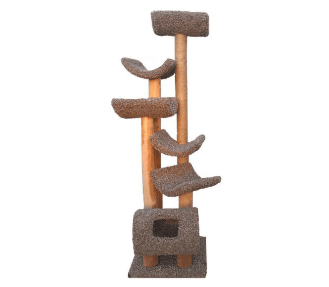 Condos & Trees 5-Perch Tunnel 2-36" Rope Logs Tree (Color Varies)