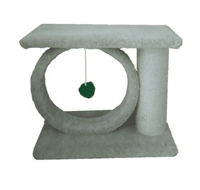 Condos & Trees 16" Kitty Ring w/ Eyelet & Toy w/ Rope Post (Color Varies)