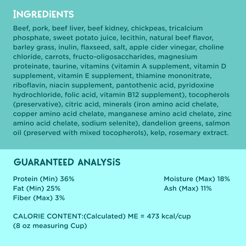 Love, Nala Beef Grain Free Recipe Air-Dried Adult Cat Food 1lb bag - Image 3