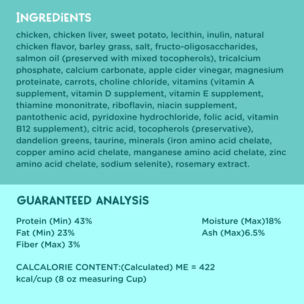 Love, Nala Chicken Grain Free Recipe Air-Dried Adult Cat Food 1lb bag - Image 2