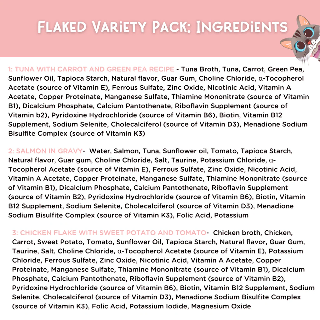LOVE, NALA - Flaked Wet Cat Food Variety Pack - Tuna, Salmon & Chicken -2.8 oz,12 Cans - Image 2
