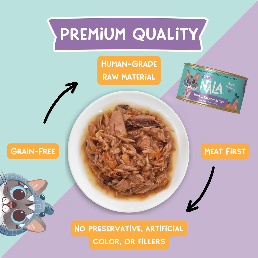 LOVE, NALA - Flaked Wet Cat Food Variety Pack - Tuna, Salmon & Chicken -2.8 oz,12 Cans - Image 3