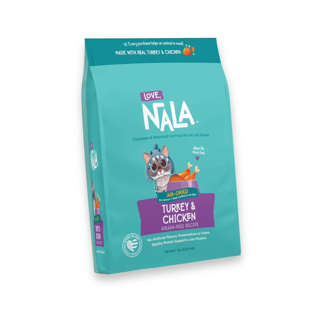 Love, Nala Turkey & Chicken Grain Free Recipe Air-Dried Adult Cat Food 1lb bag