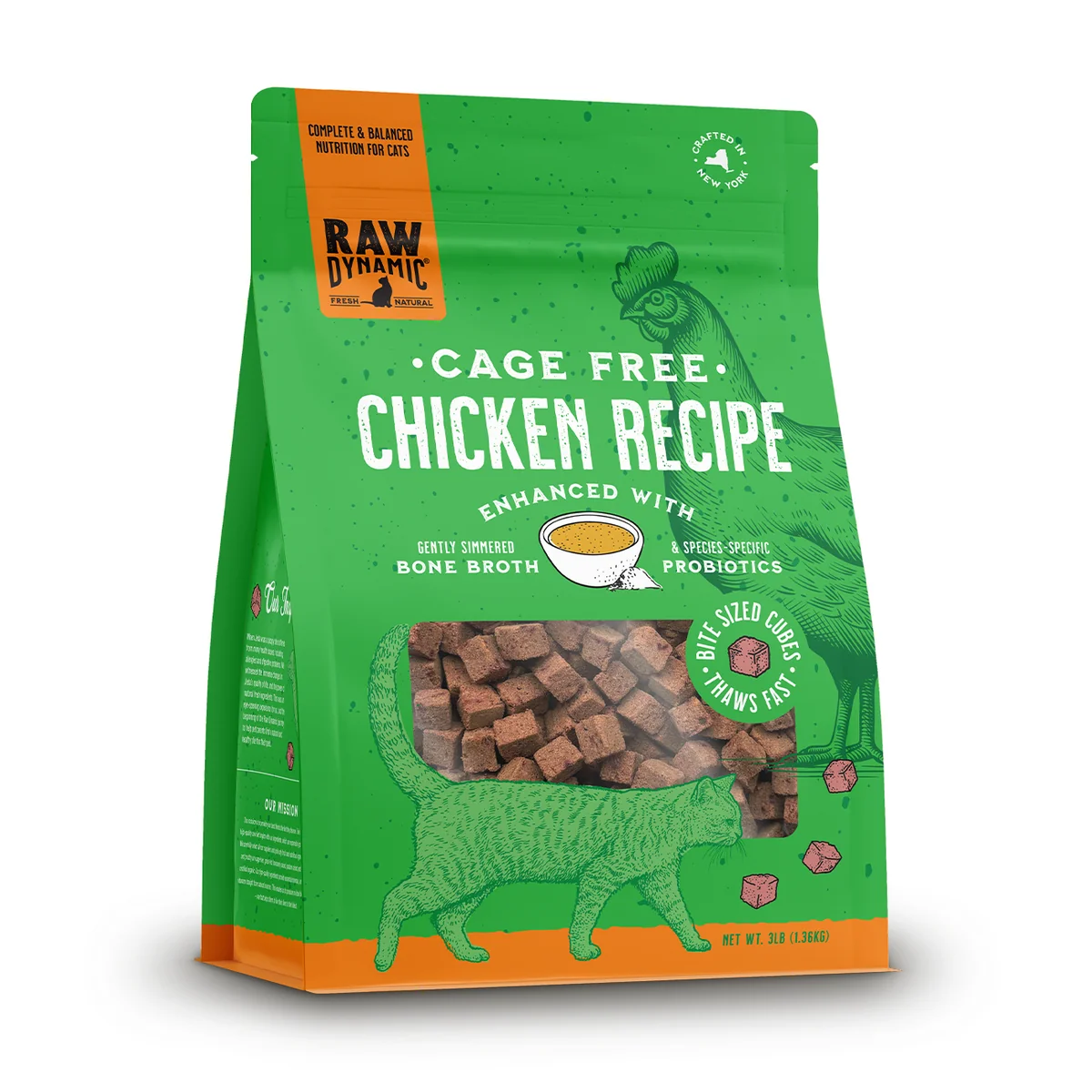 Raw Dynamic Chicken Frozen Raw Cat Food 3lb