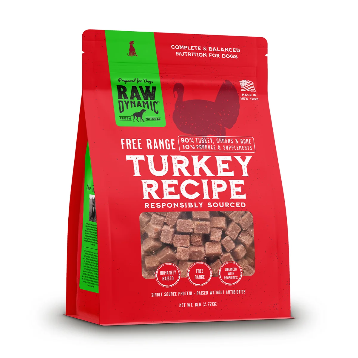 Raw Dynamic Turkey Recipe dog food bag