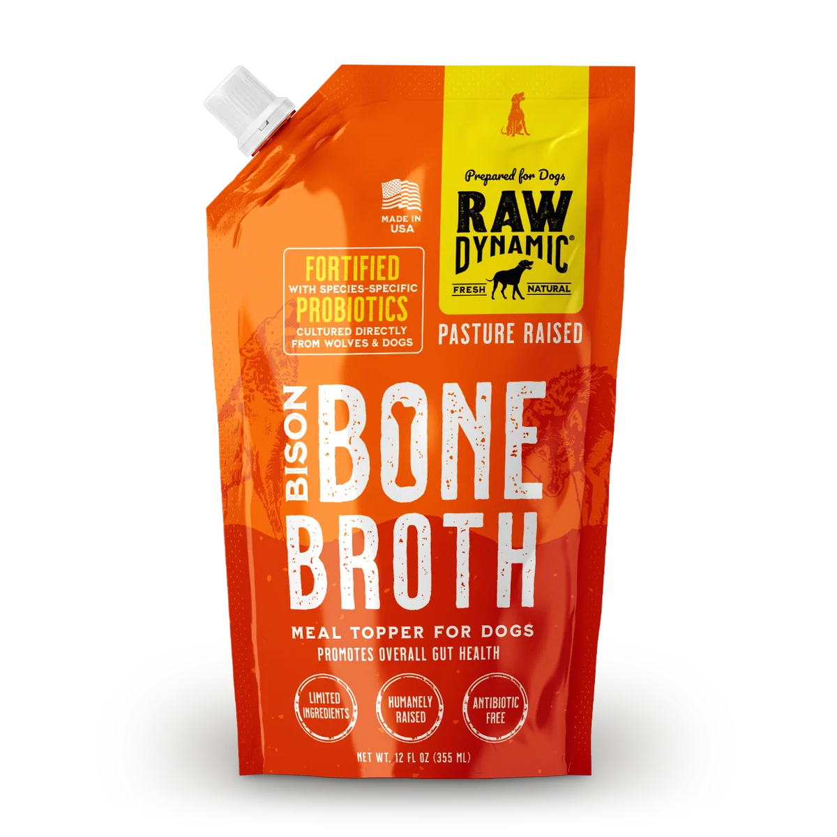 Raw Dynamic bison bone broth for dogs