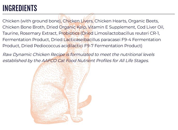 Raw Dynamic Chicken Frozen Raw Cat Food 3lb - Image 2
