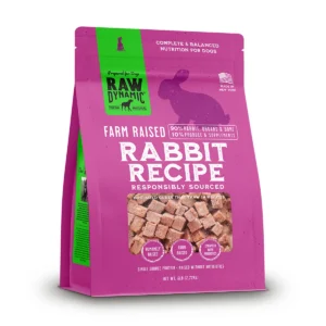 Rabbit recipe dog food bag