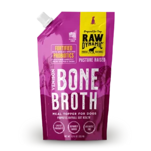 Raw Dynamic venison bone broth for dogs