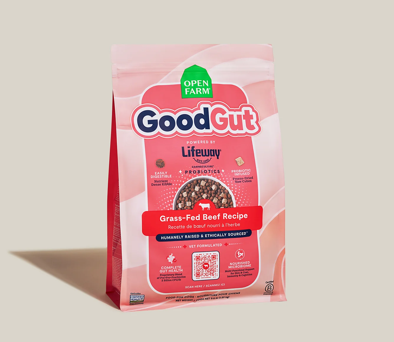 Open Farm GoodGut Grass-Fed Beef Dog Kibble