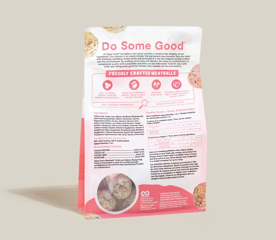 Open Farm Turkey & Salmon Freshly Crafted Frozen Meatballs for Dogs - Image 3