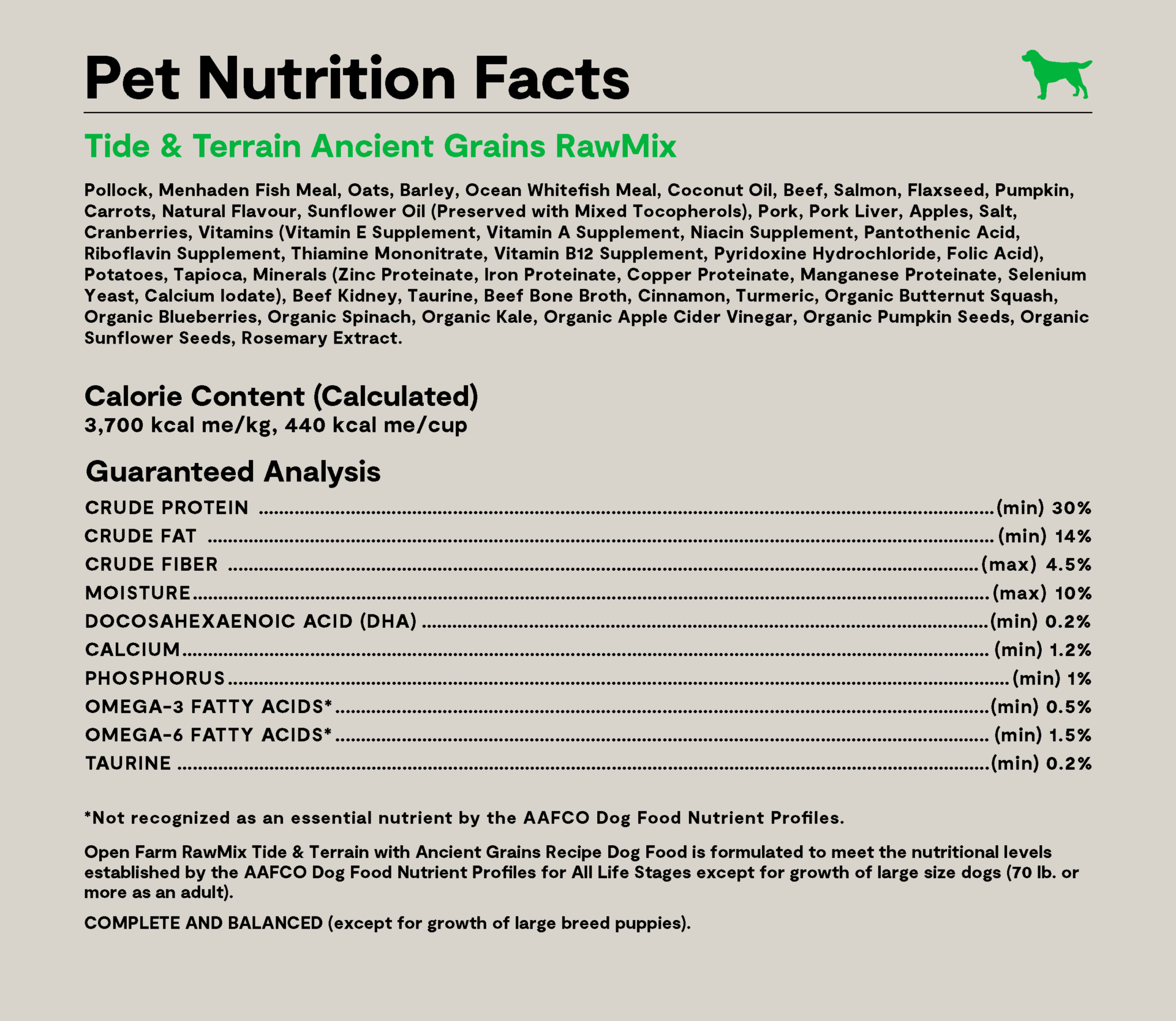 Open Farm RawMix Tide & Terrain Ancient Grains Dog Kibble - Image 4